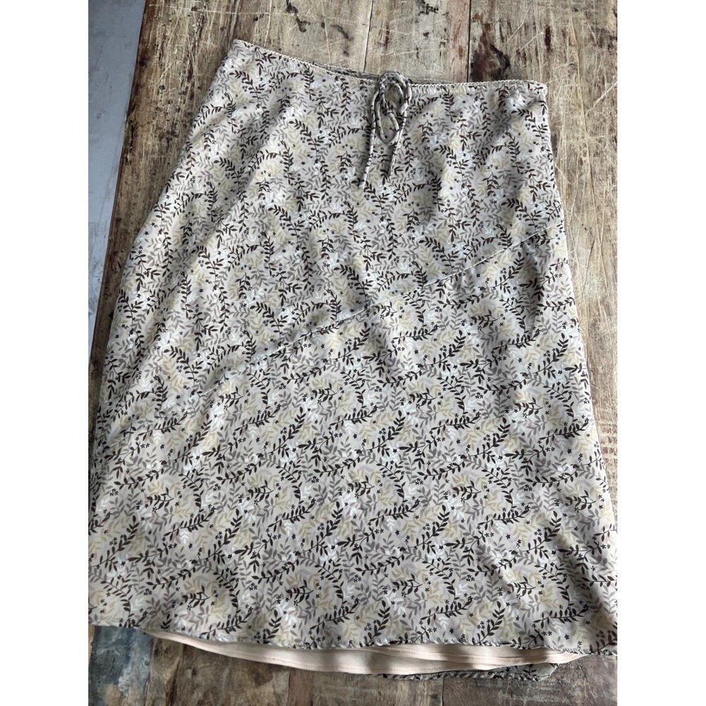 Old Navy Beige Floral Midi Skirt